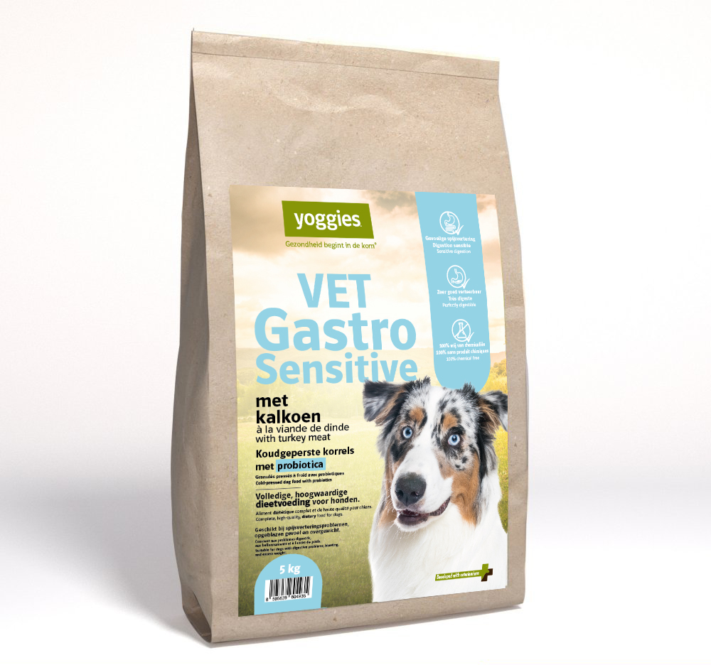 5 kg Yoggies VET Gastro Sensitive met kalkoenvlees, koudgeperste minikorrels met probiotica