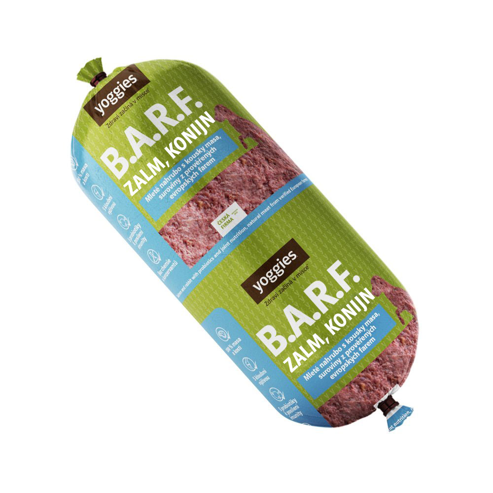 1300g Yoggies BARF Zalm, konijn met probiotica Rauw vlees voor honden