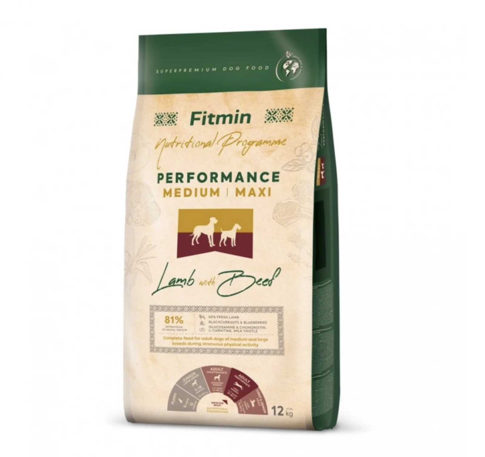 Fitmin Dog Medium Maxi Performance Lamb Beef 12 kg