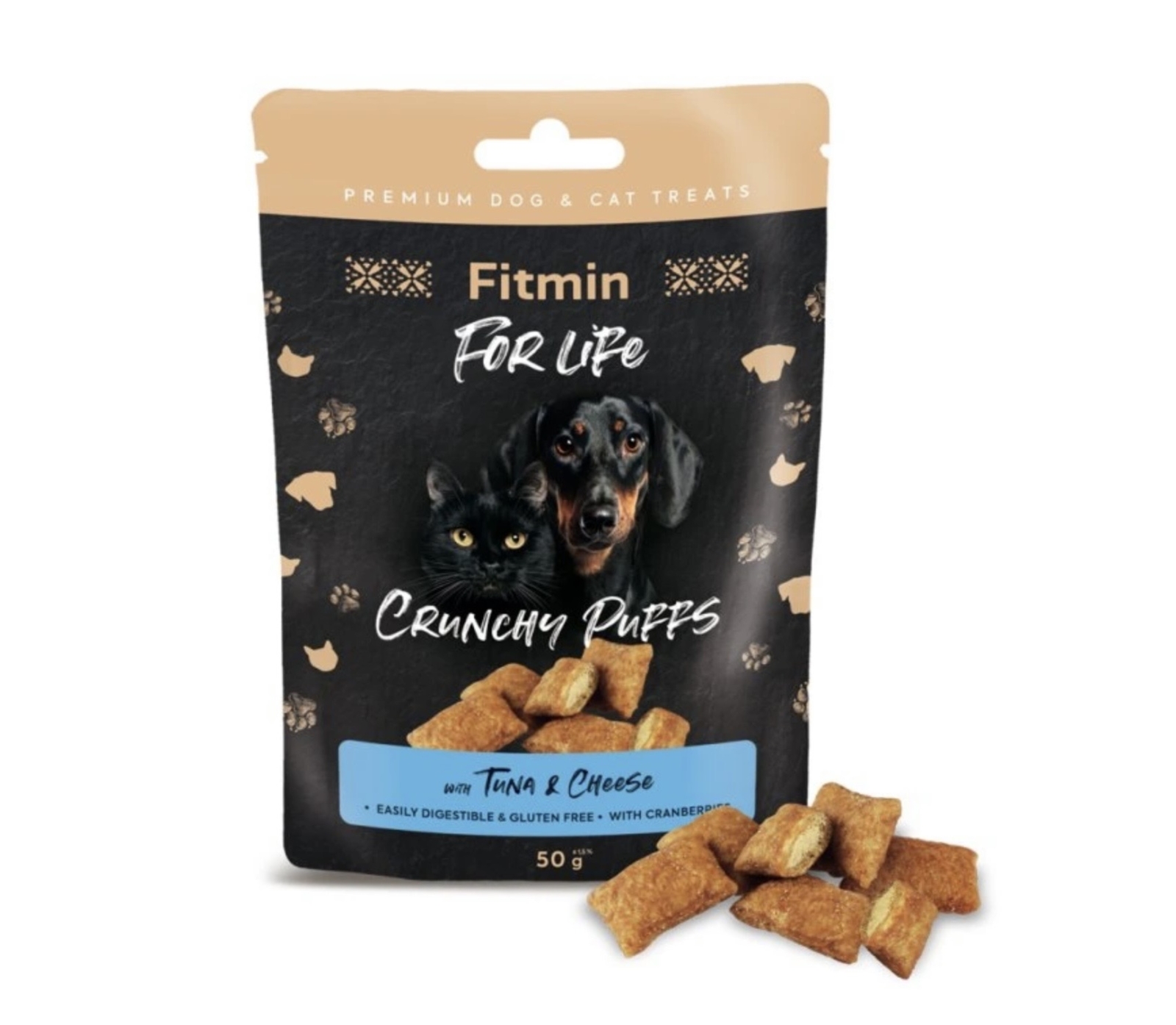 Fitmin For Life - Crunchy Puffs - Tuna & Cheese 50g