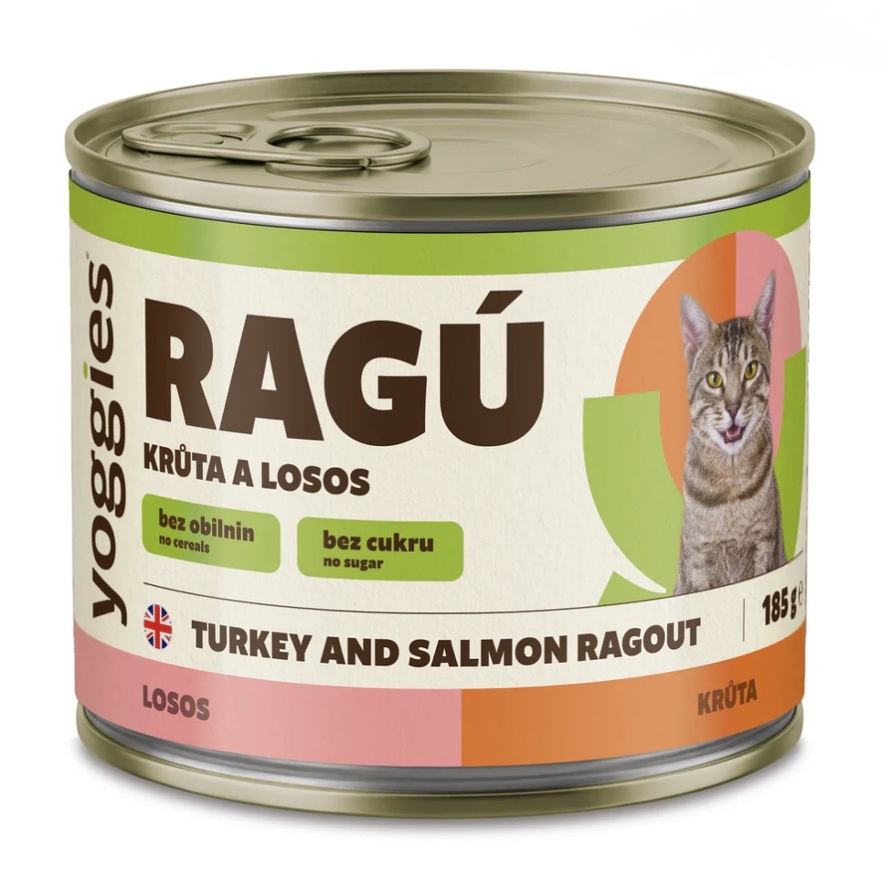 185g Yoggies RAGOUT voor katten Kalkoen & Zalm