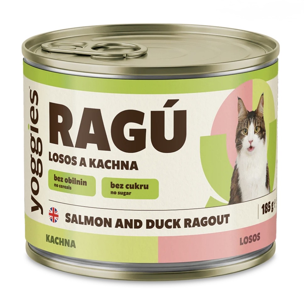 185g Yoggies RAGOUT voor katten Zalm & Wilde Eend
